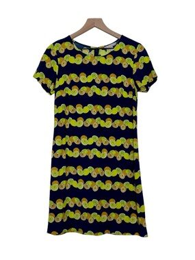 Banana Republic Navy Dress with Lime & Orange Citrus Print